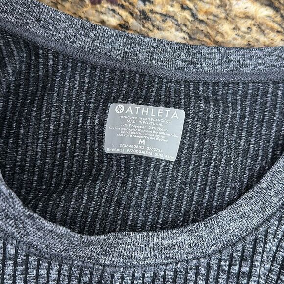 Athleta Renew CYA Length Ribbed Tank Top In Gray Size M - Picture 4 of 6
